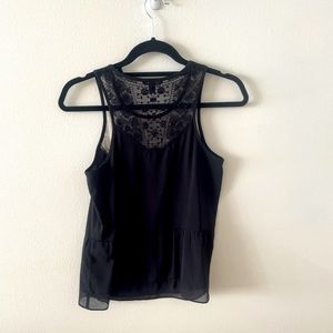 American Eagle Black lace detailed short sleeved blouse. Size XS.